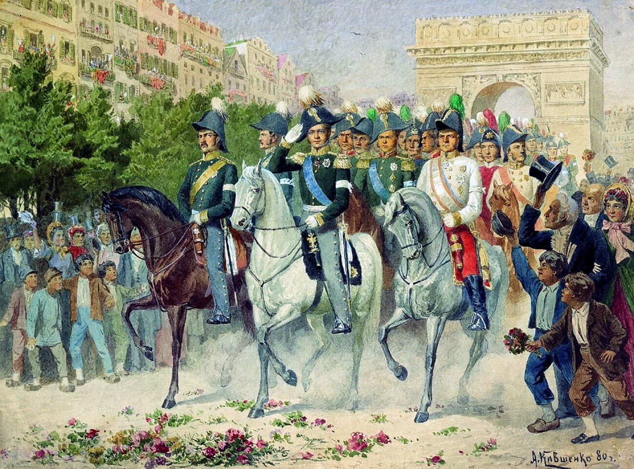 Russian Troops Entering Paris.
