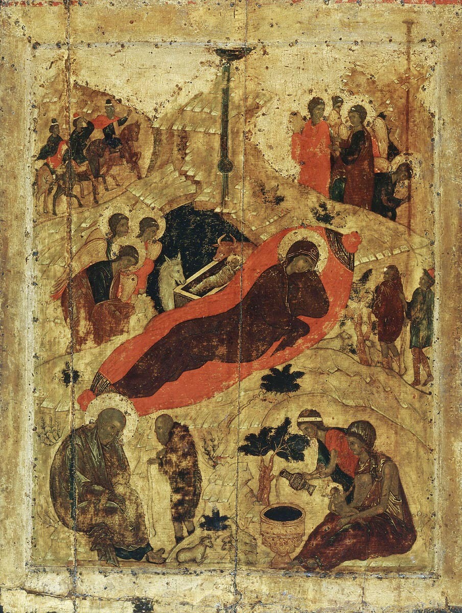 『キリストの降誕』、アンドレイ・ルブリョフ、15世紀