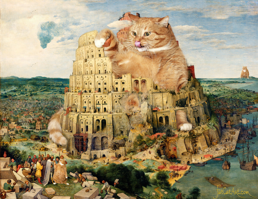 Питер Бројгел Старији, „Мачја изградња Вавилонске куле“