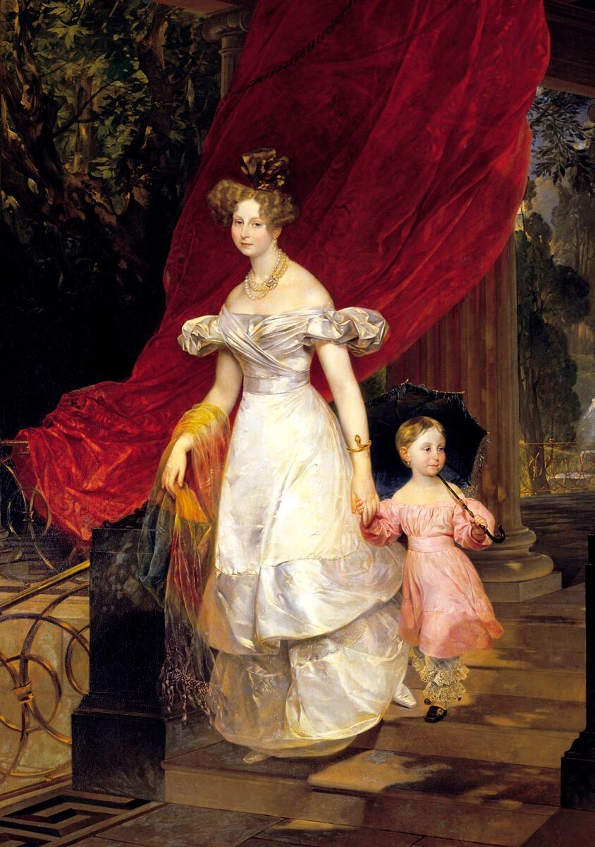 Portrait de la grande-duchesse Hélène Pavlovna et sa fille Marie (1830), Karl Brioullov 