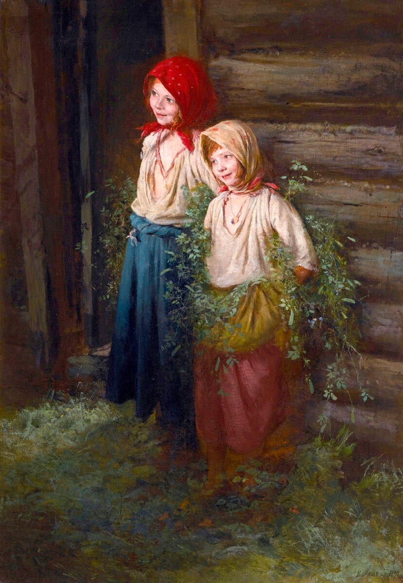 Deux fillettes paysannes (1892), Kirill Lemokh 