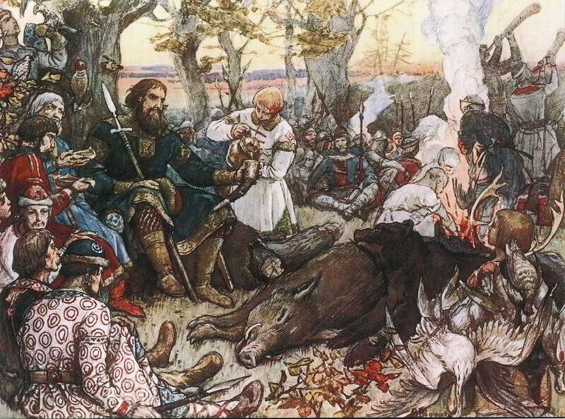 Одмор на великиот кнез Владимир Мономах по лов.
