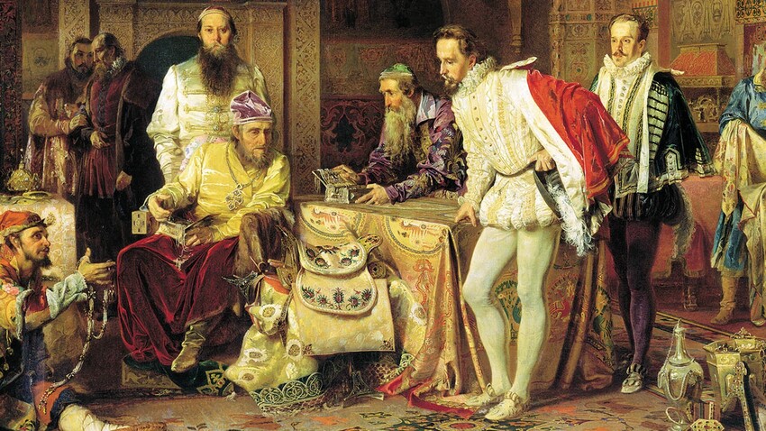 Iván el Terrible muestra sus tesoros al embajador británico Gorséi 