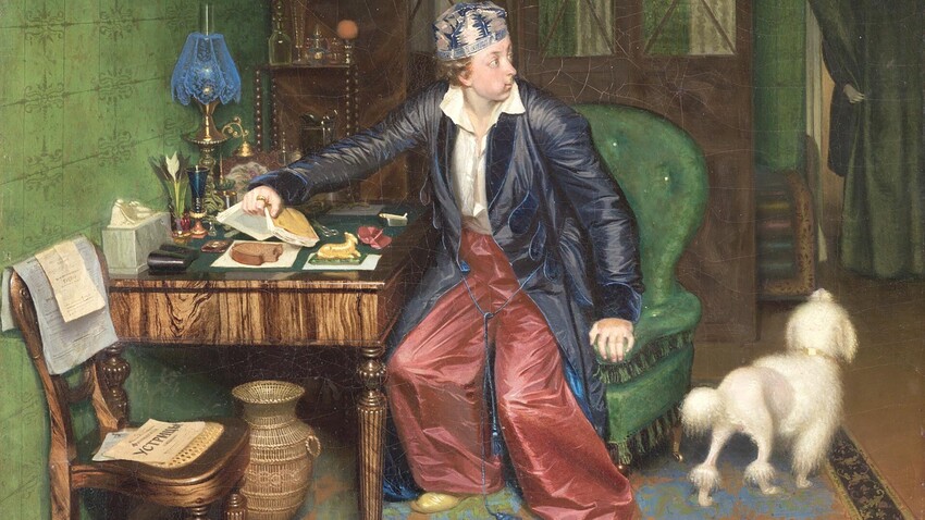 Das Frühstück eines Aristokraten von Pawel Fedotow, 1849-1850.
