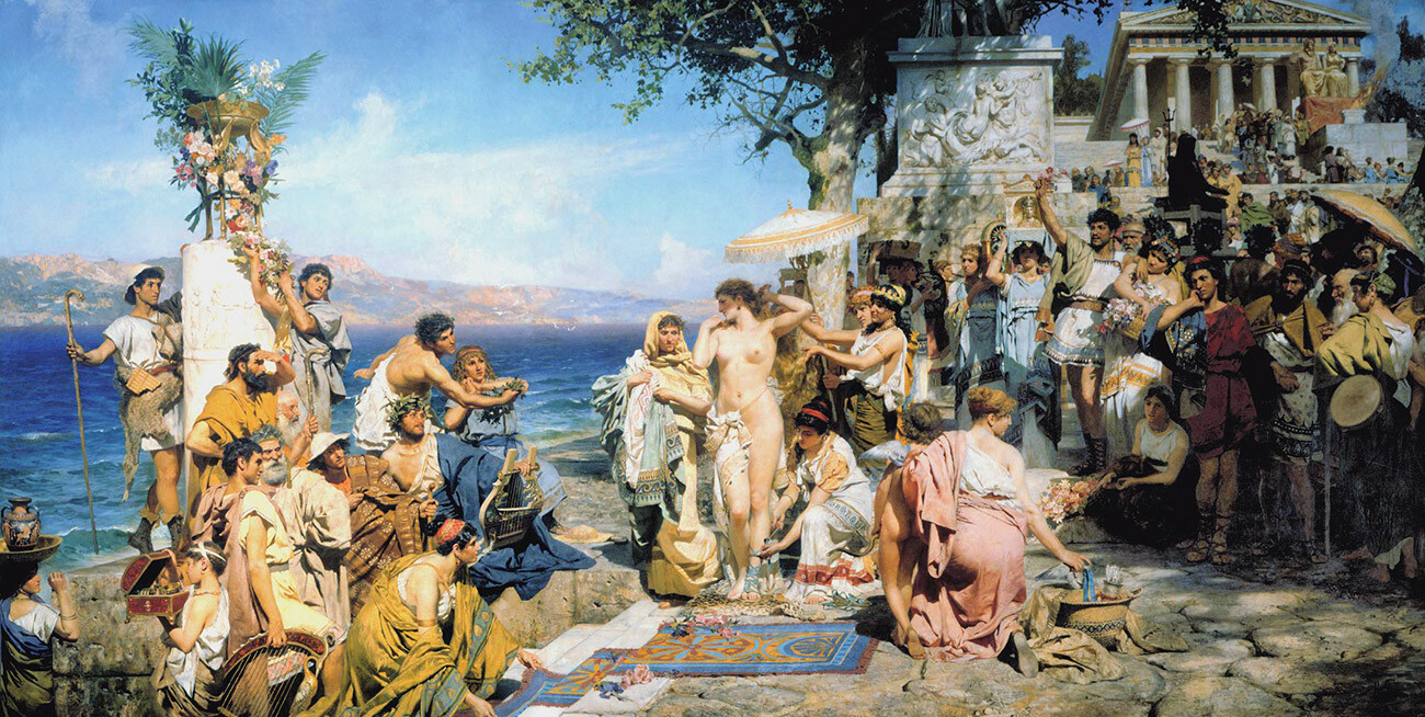 Phryné aux fêtes de Poséidon à Éleusis, 1889