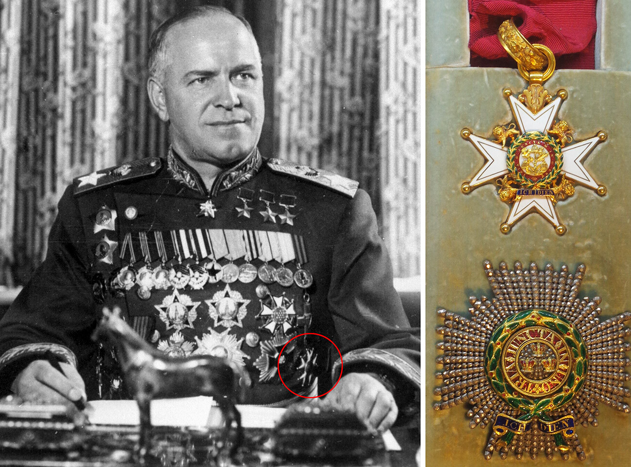 Le maréchal Joukov ; enseignes de chevalier