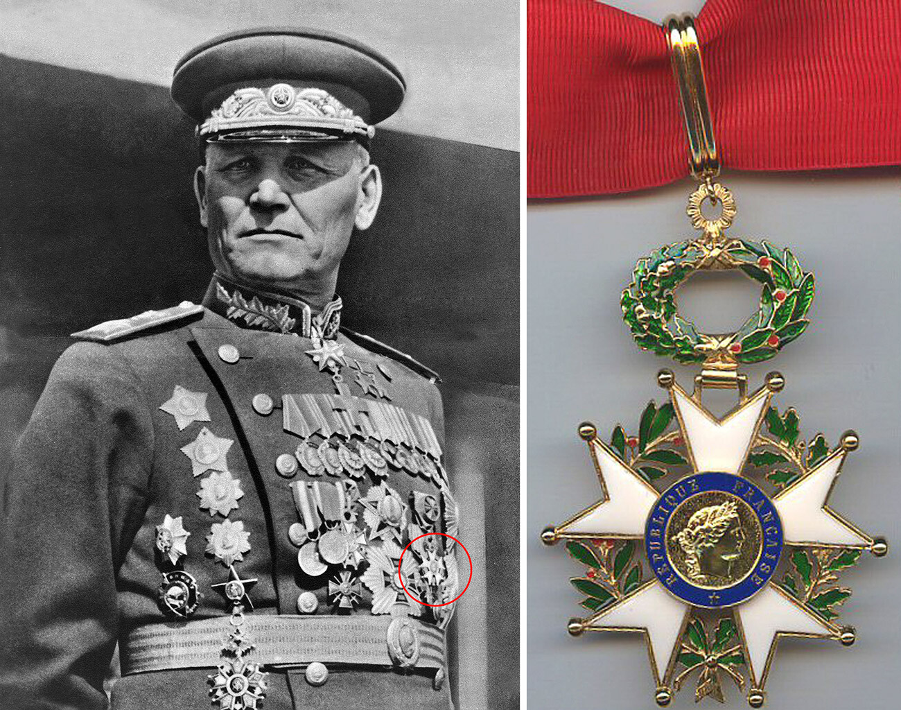 Le maréchal Ivan Konev à la veille de la parade de la Victoire ; ordre de la Légion d'honneur