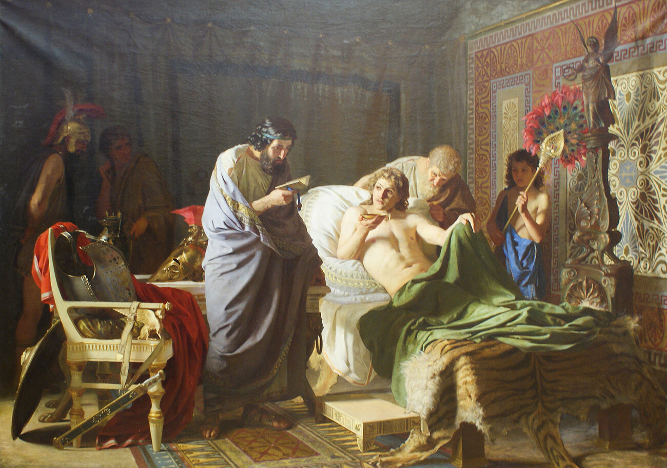 『フィリップ医師を信頼するアレクサンダー大王』、 1870年
