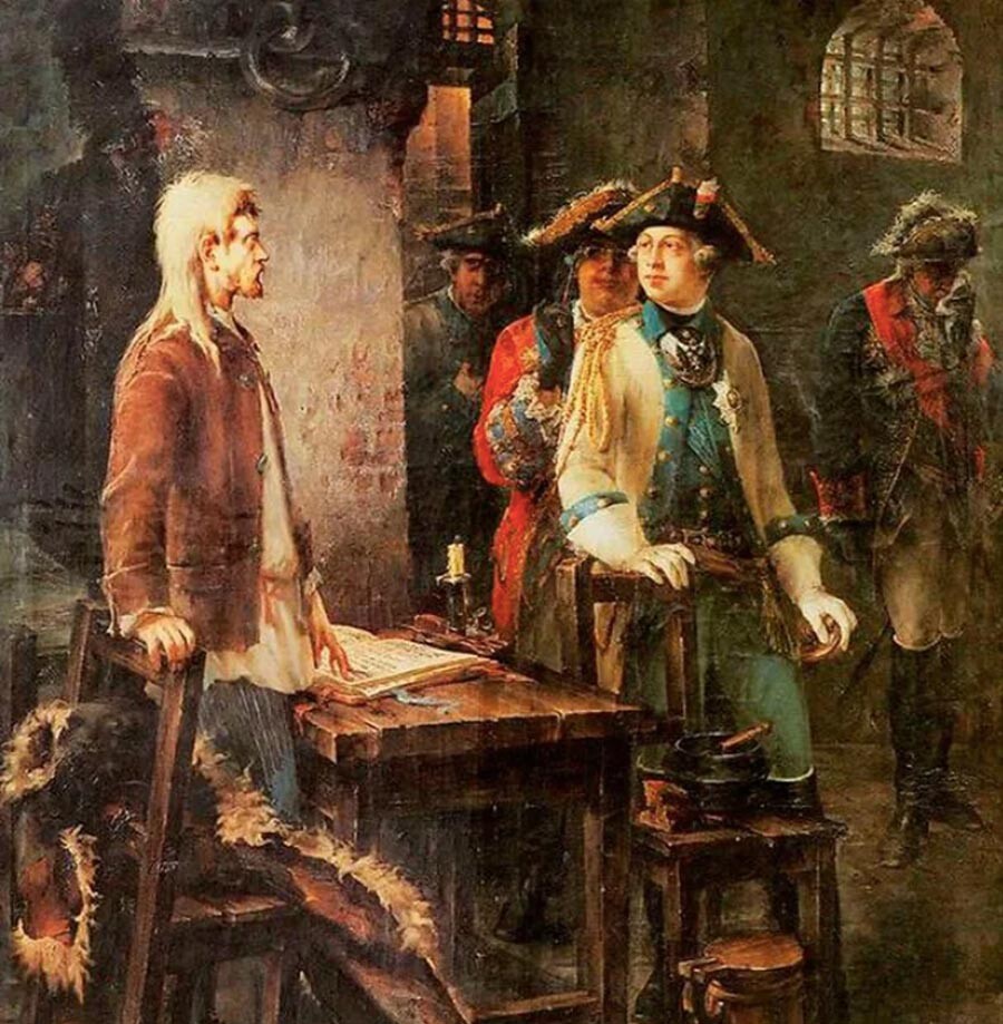 Федор Буров. Император Петр III посещает Ивана VI Антоновича в Шлиссельбургской крепости, 1762 год. 