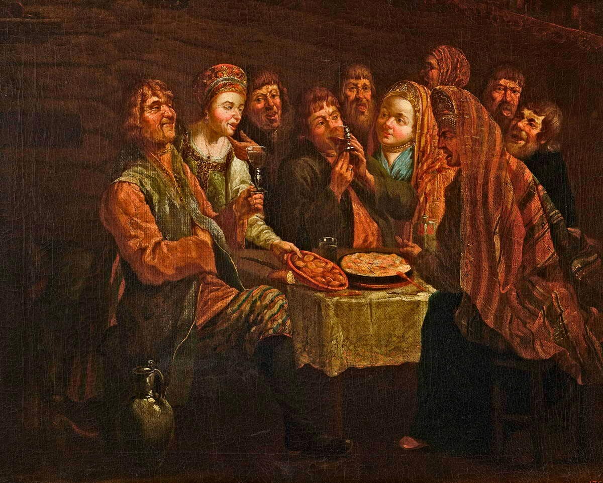 『農民の酒宴』アレクサンドル・ヴィシニャコフ画、1760～1770年