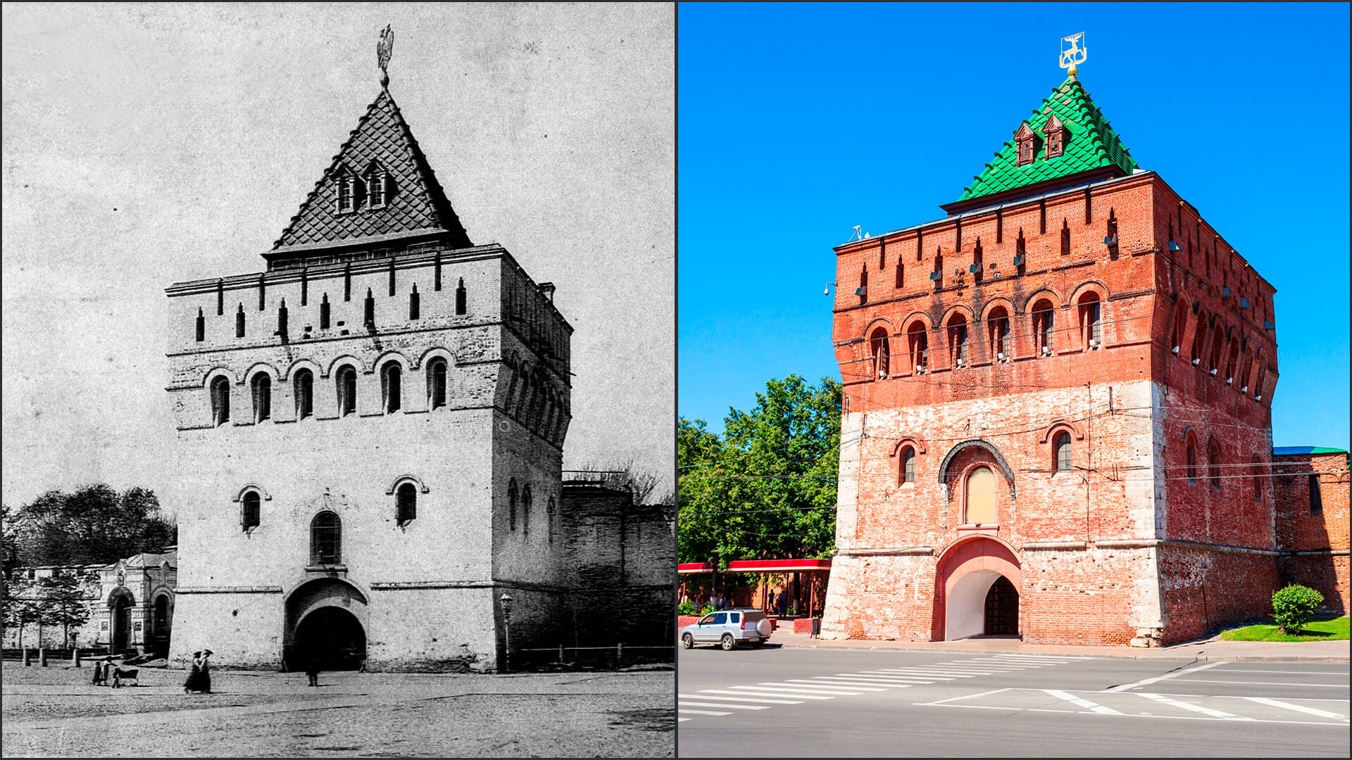 Menara Dmitrievskaya selama berabad-abad.