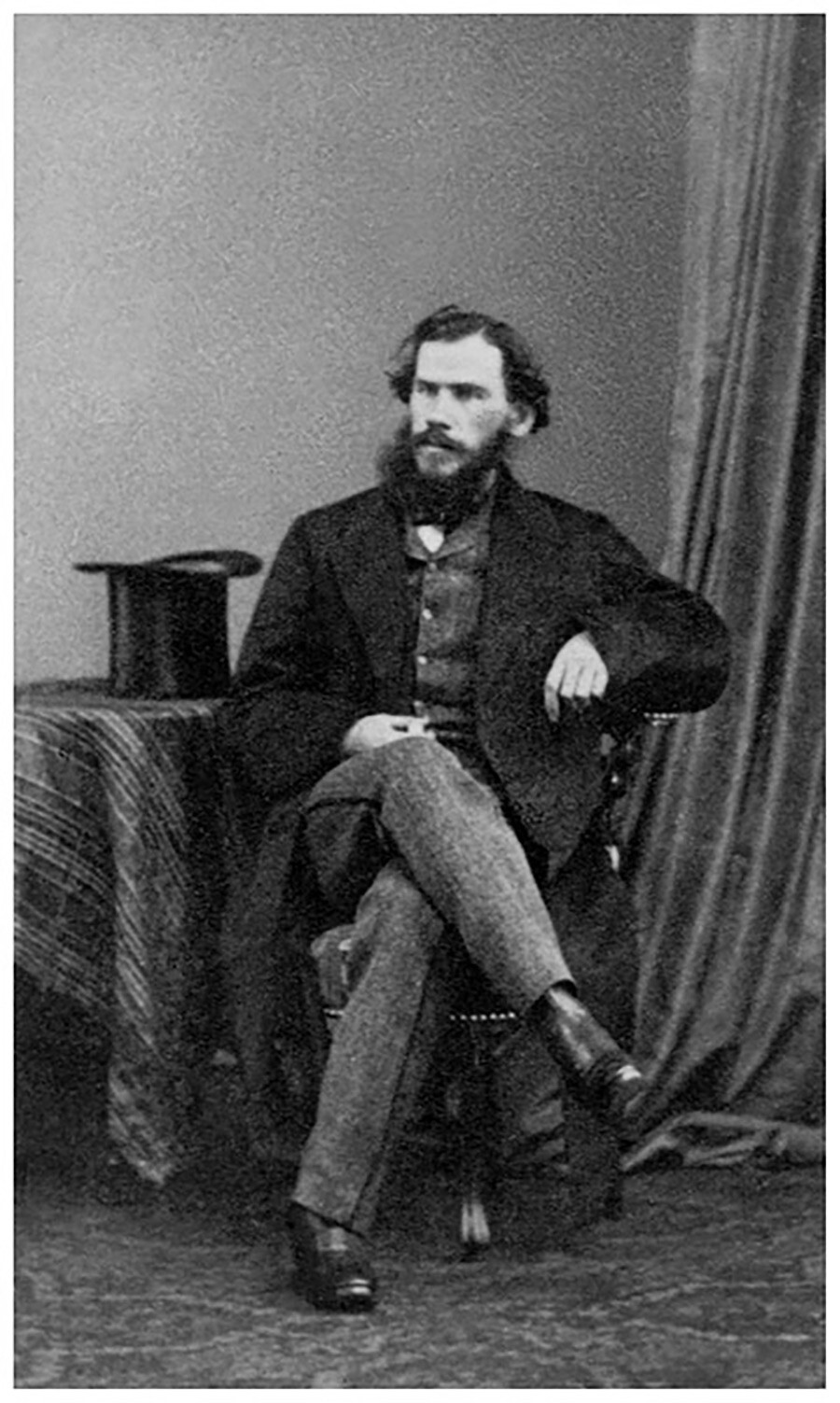 Tolstoy in Brussels, 1861. Photo by Géruse 