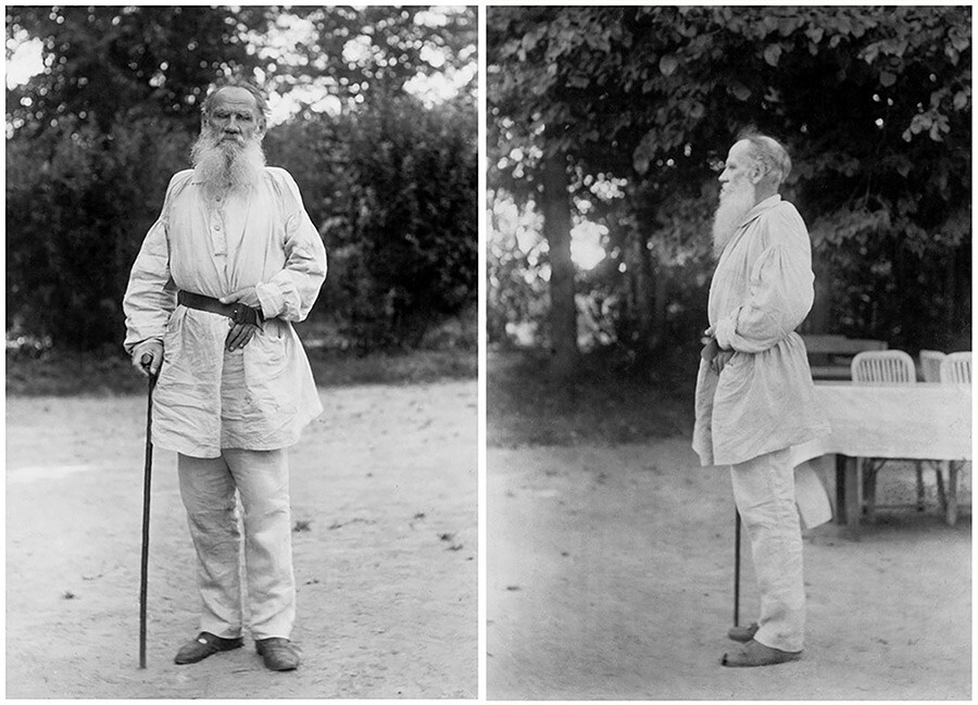 Tolstoy in Yasnaya Polyana, 1897. Photo by his wife Sofia