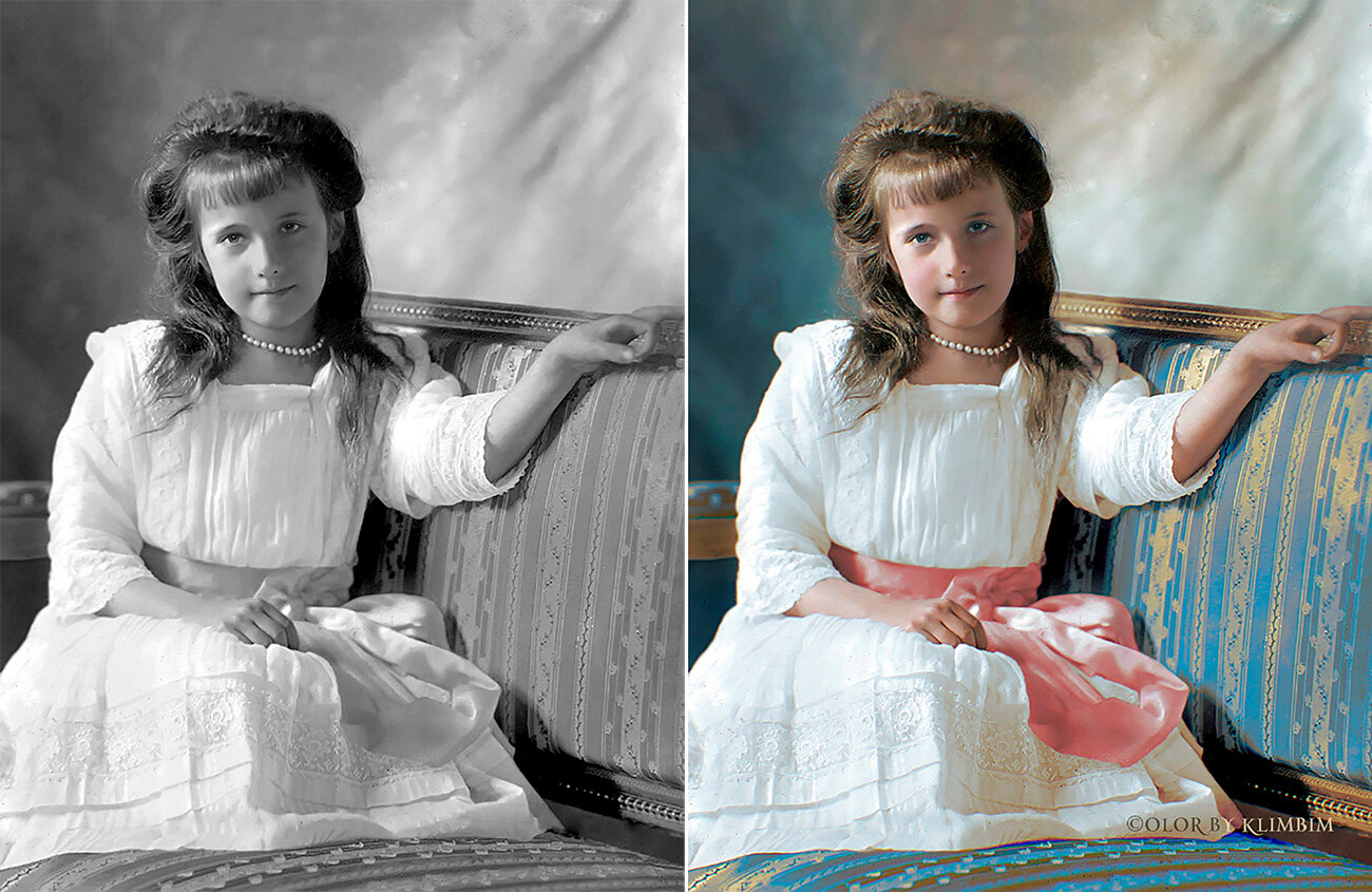 La quatrième fille de Nicolas et Alexandra était Anastasia, née en 1901.