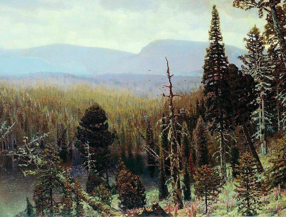 Taiga di Ural. Gunung Biru (1891)