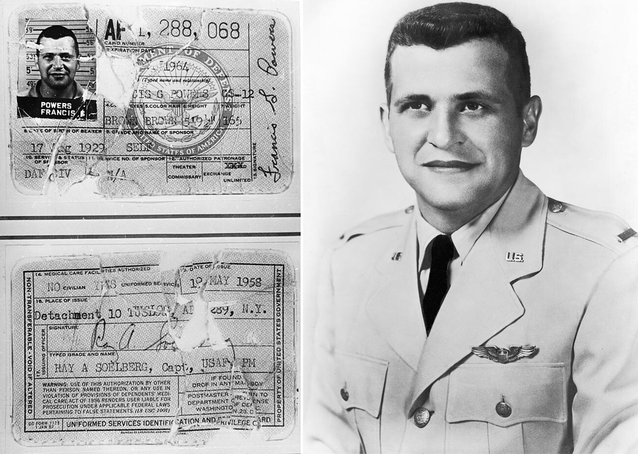  Военна персонална карта (отпред и отзад) на Франсис Гари Пауърс // Портрет на американския водач Франсис Гари Пауърс (1929-1977) 