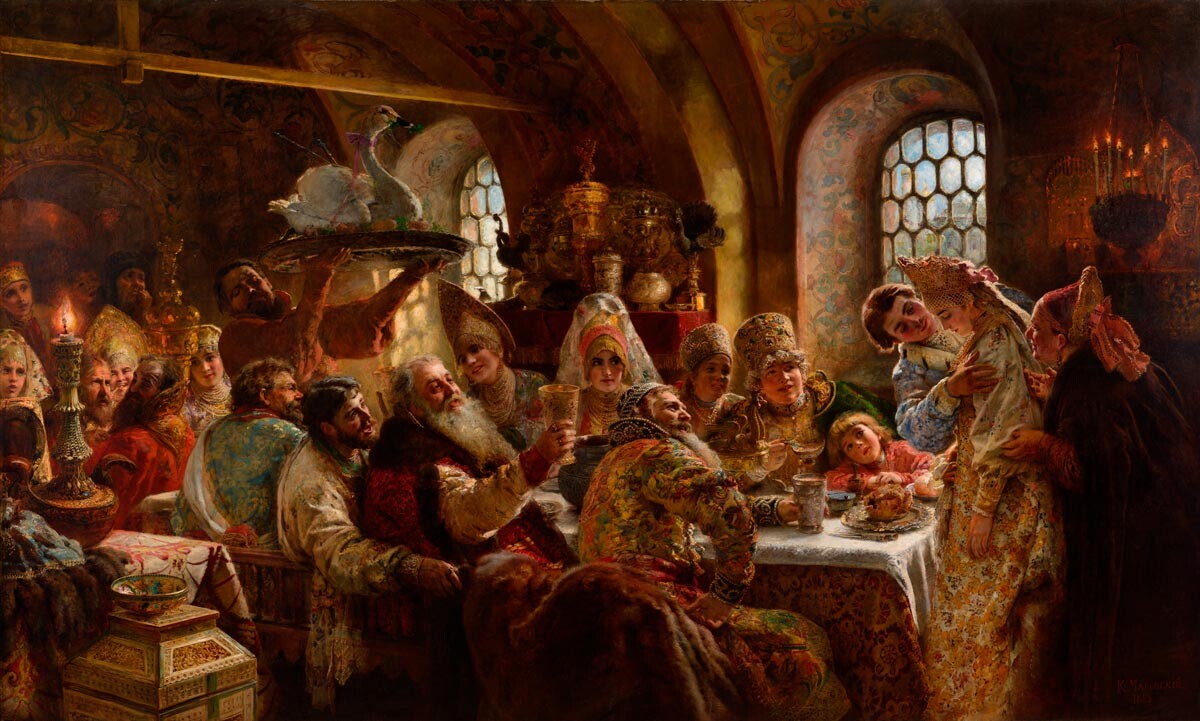 Vladimir Makovski. Fête de mariage boyard, 1883