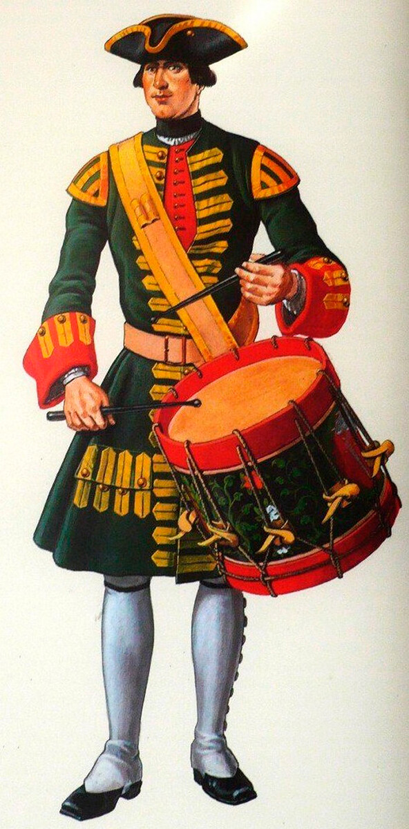 Tambourineur de la garde du régiment Preobrajenski en 1708