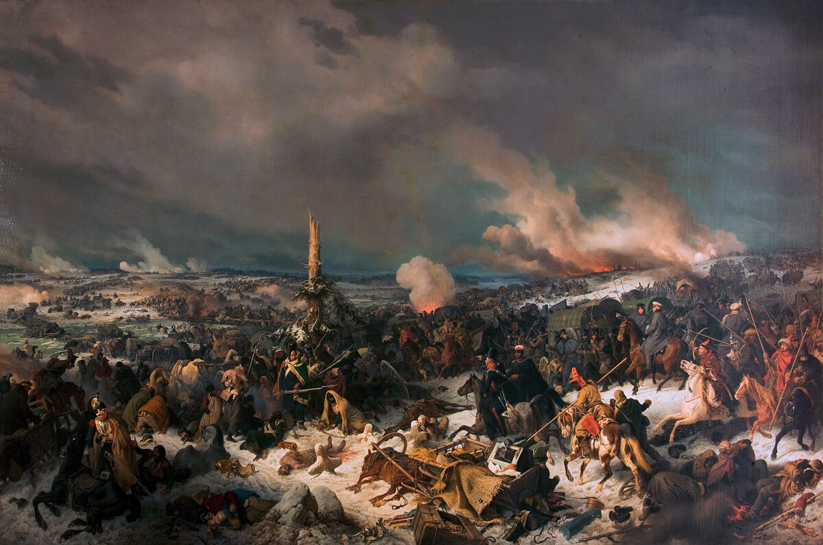 „Повлачење Француза преко Березине 17 (29) новембра) 1812“, 1844, Петер фон Хес.