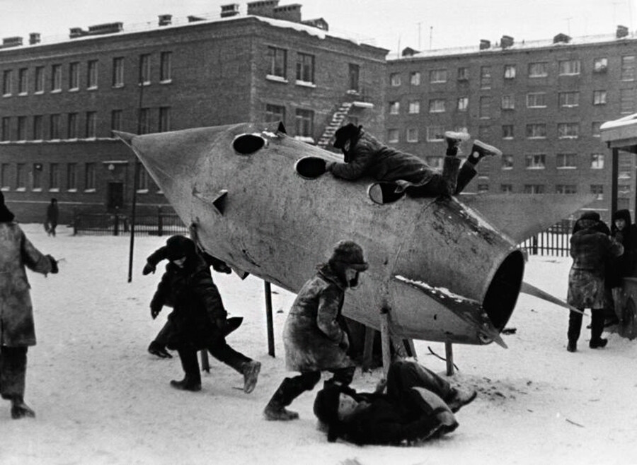 On the playground, Norilsk, 1965