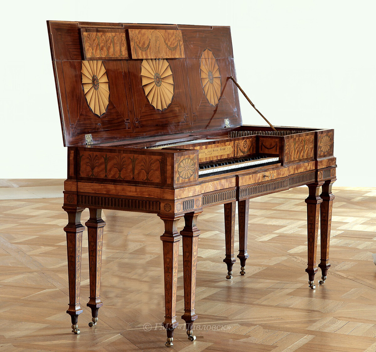 A square piano made by Johannes Zumpe (1726-1783), owned by Dowager Empress Maria Fedorovna since 1817. 