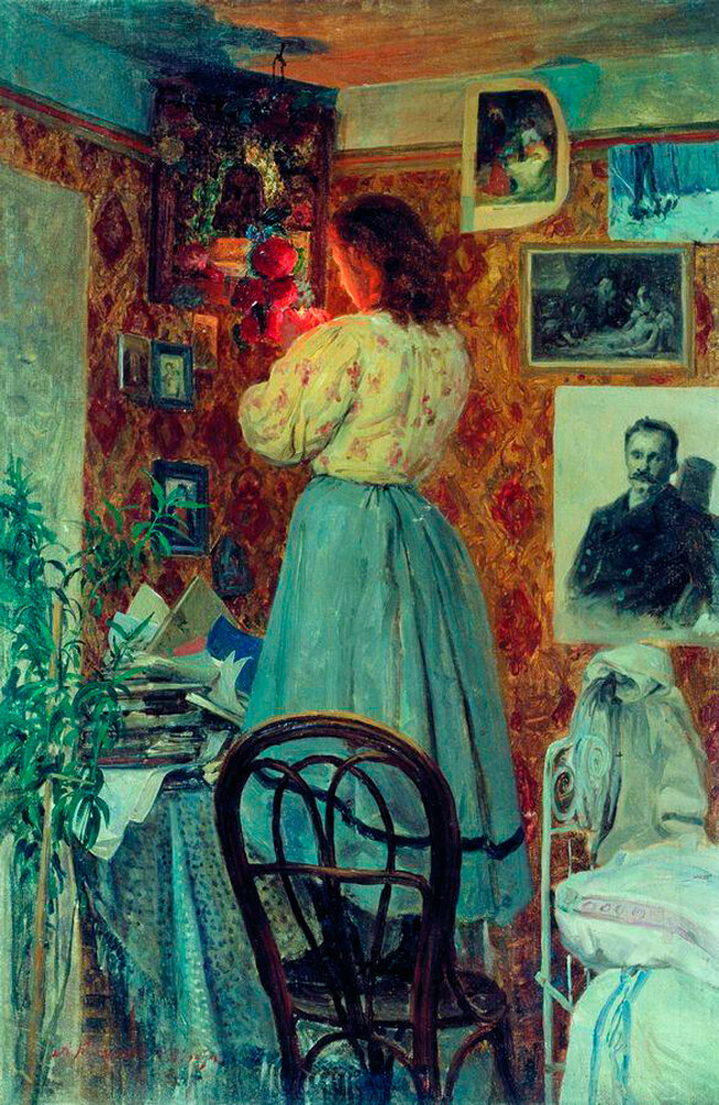 „Пред светим углом“, 1875, Алексеј Корзухин.