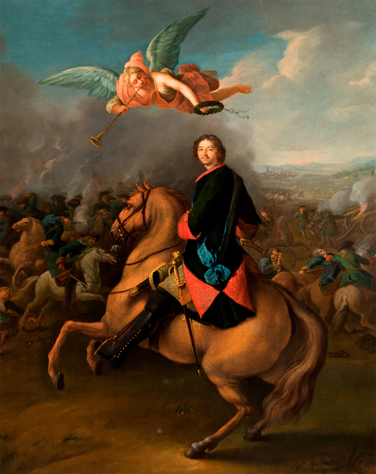 Johann Gottfried Tannauer. Peter I at the Battle of Poltava