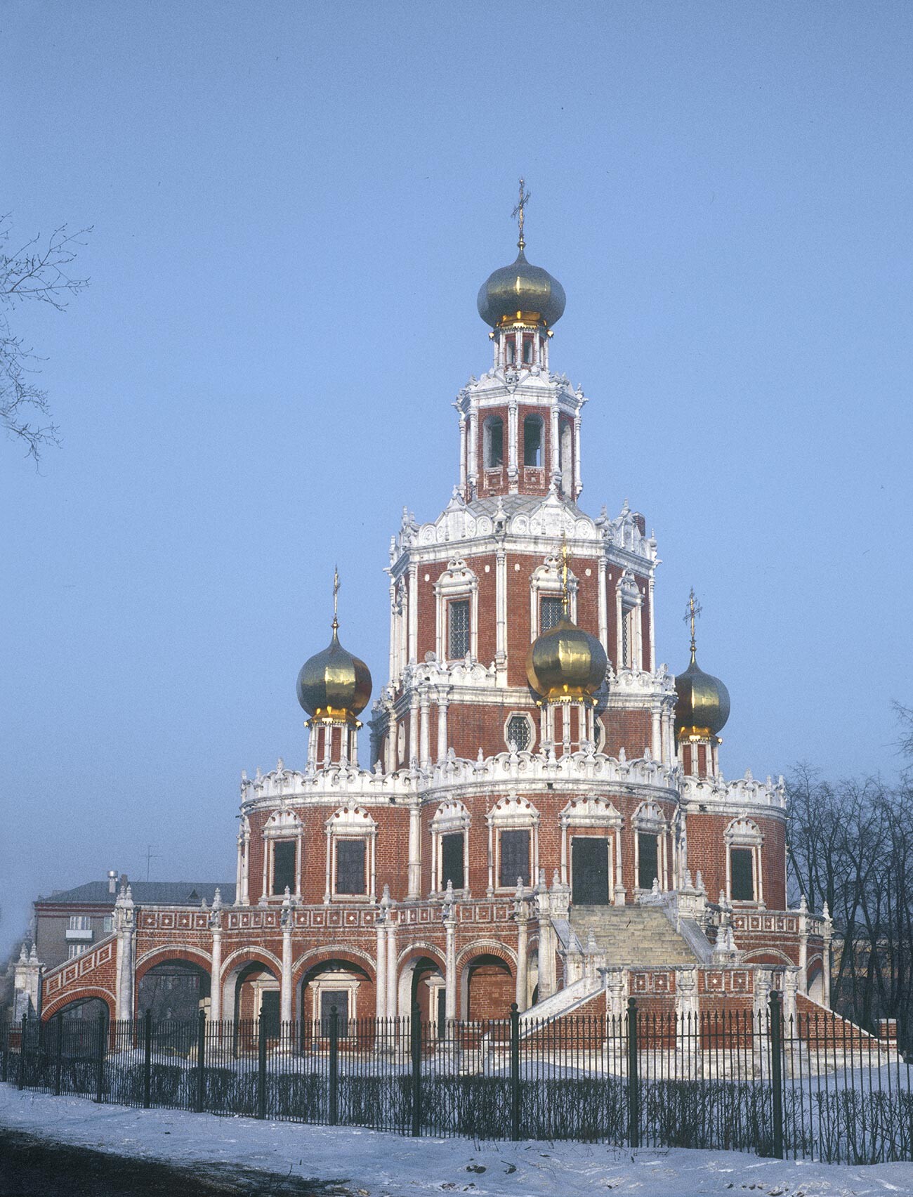 Church of the Intercession at Fili. South view. February 1, 1984