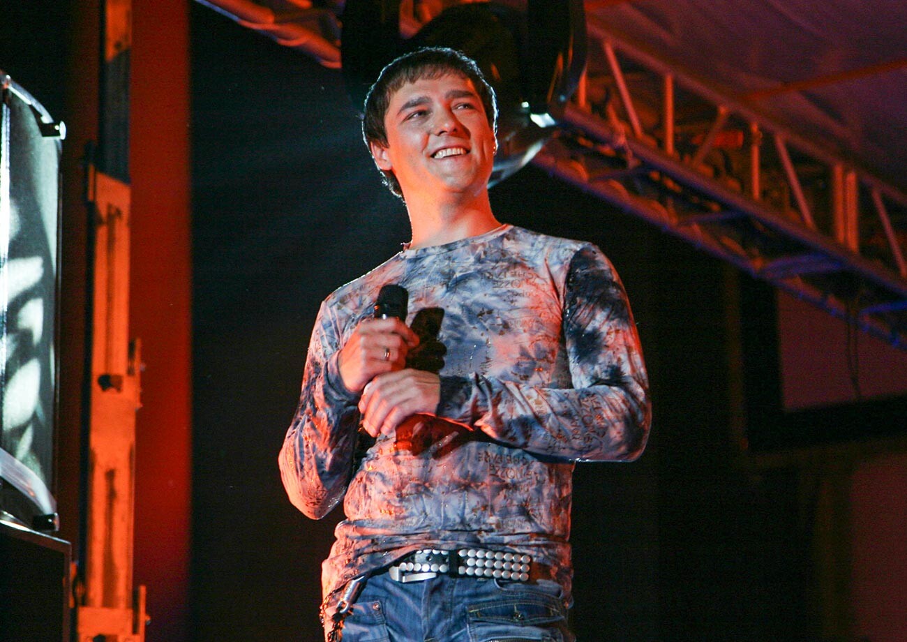 Юрий Шатунов во время представления фильма 
