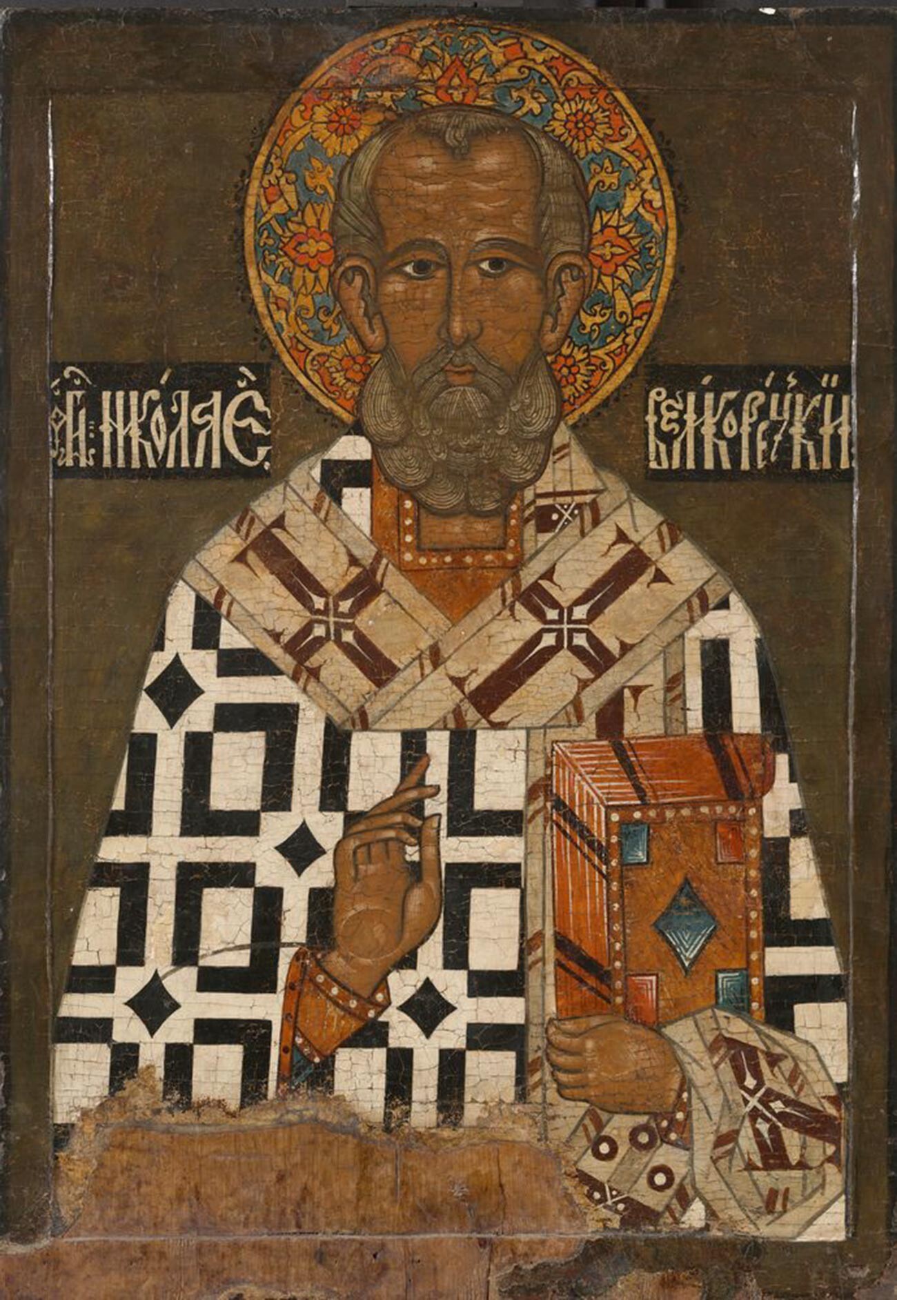 Saint Nicolas le Merveilleux (Nicolas Velikoretski). Fin du XVIe siècle, Vologda (Galerie Tretiakov)