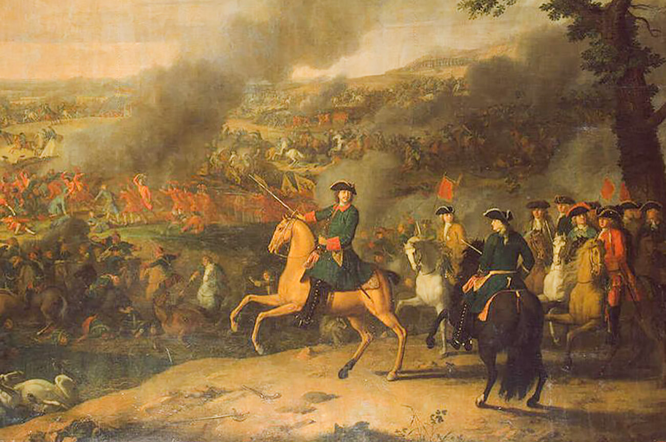 Louis Caravaque. Pierre Ier pendant la bataille de Poltava