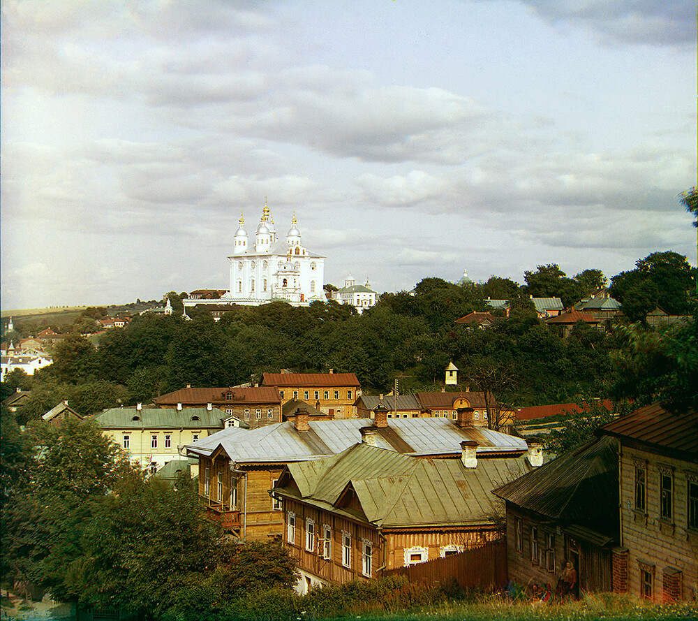 Pogled na katedralo Marijinega vnebovzetja s hriba Kazan. Smolensk, 1911-1912 / 