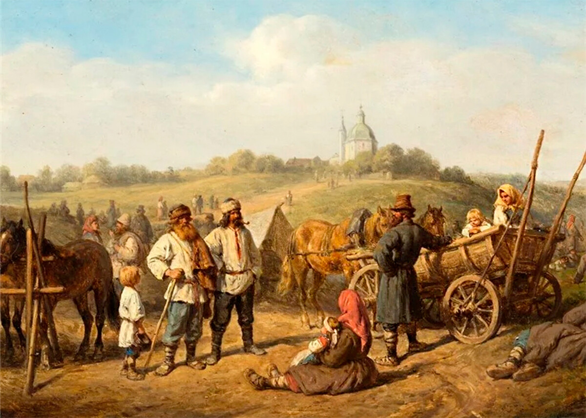 「スモレンスクの市場のシーン」ウィルヘルム・アマンダス・ビール作、1833年