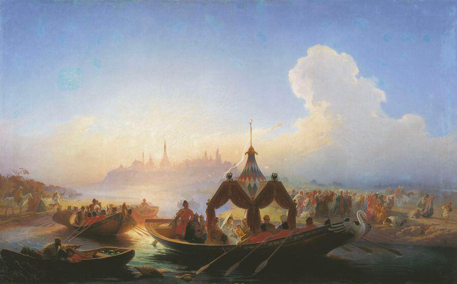 Söyembikä, captive, quittant Kazan. 1870, Vassili Khoudiakov