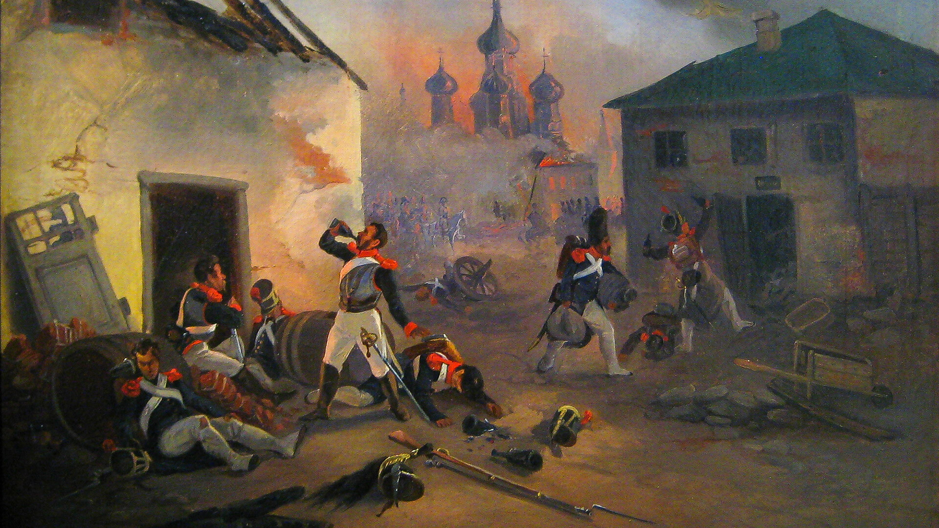 Požar v Moskvi (1812) Pijani Francoski vojaki 