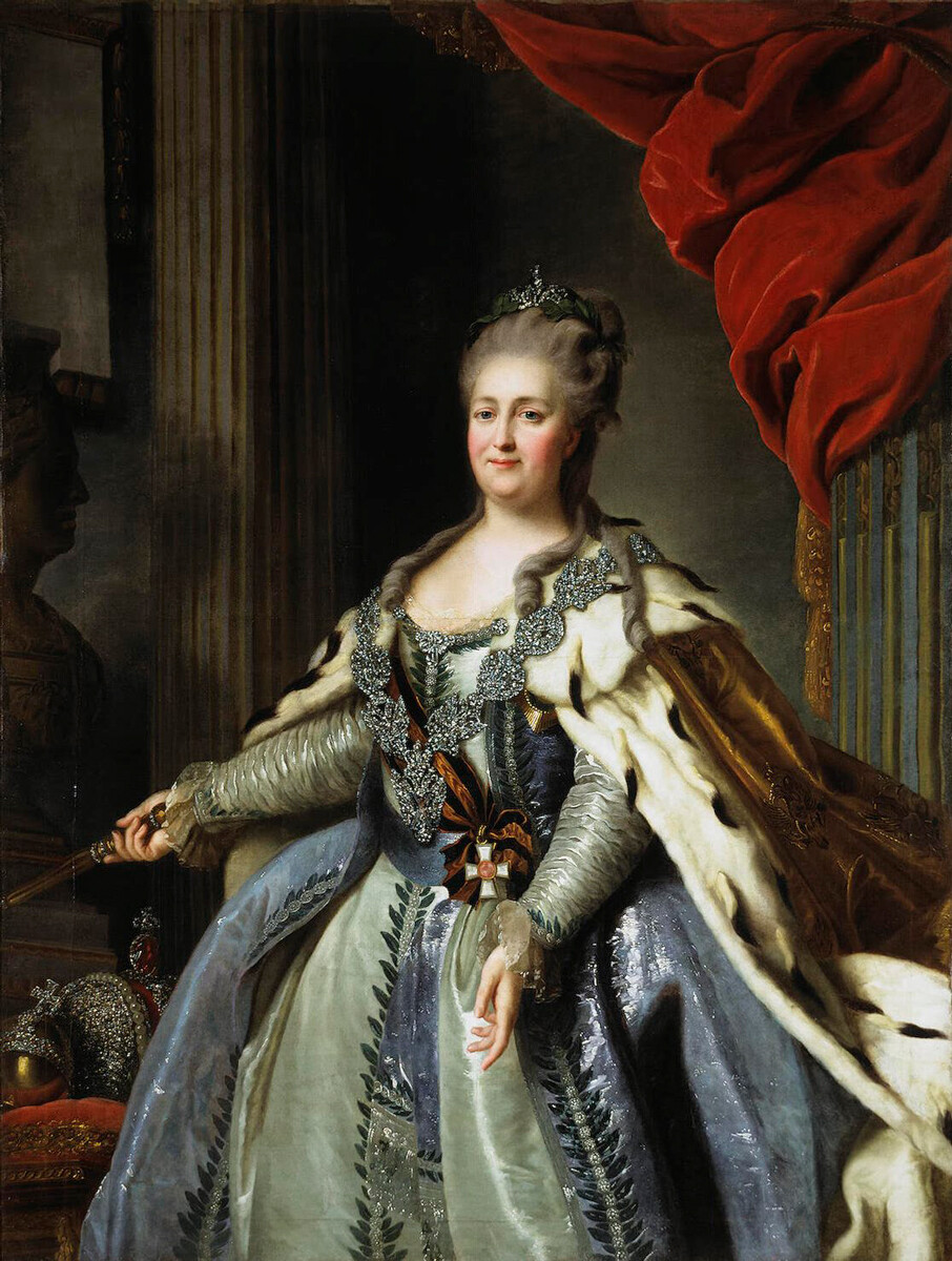 Porträt von Katharina der Großen, 1770. Fjodor Rokotow.
