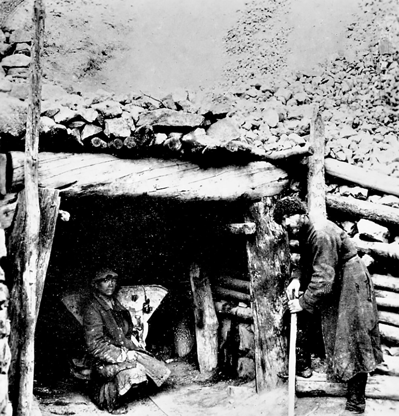 La entrada de la mina de plomo de Sadón, en 1910