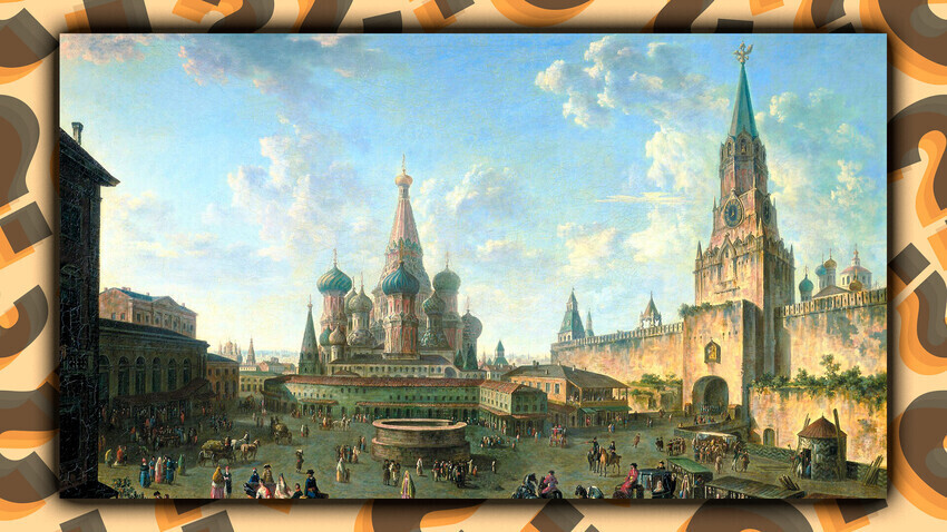 Lukisan panorama Lapangan Merah di Moskow oleh Fedor Alekseev (1801).