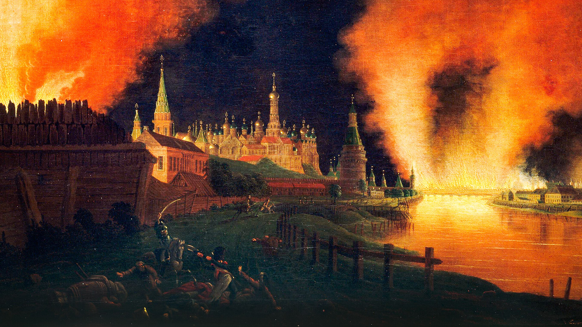 The Fire of Moscow in September 1812.
