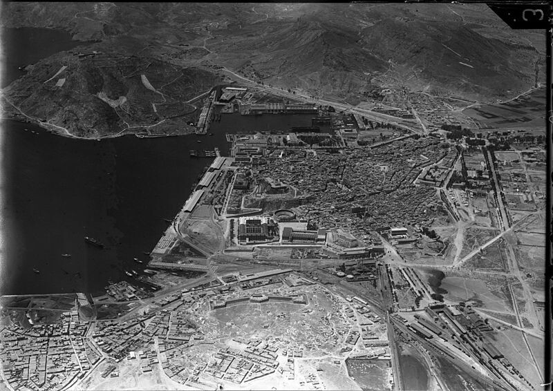 Foto aérea de Cartagena. 1936.