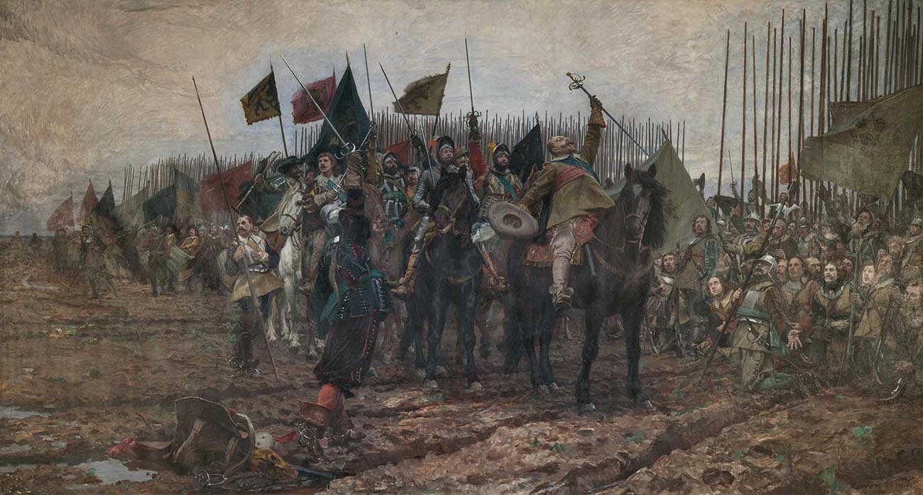 Густав II Адольф перед битвой при Лютцене.