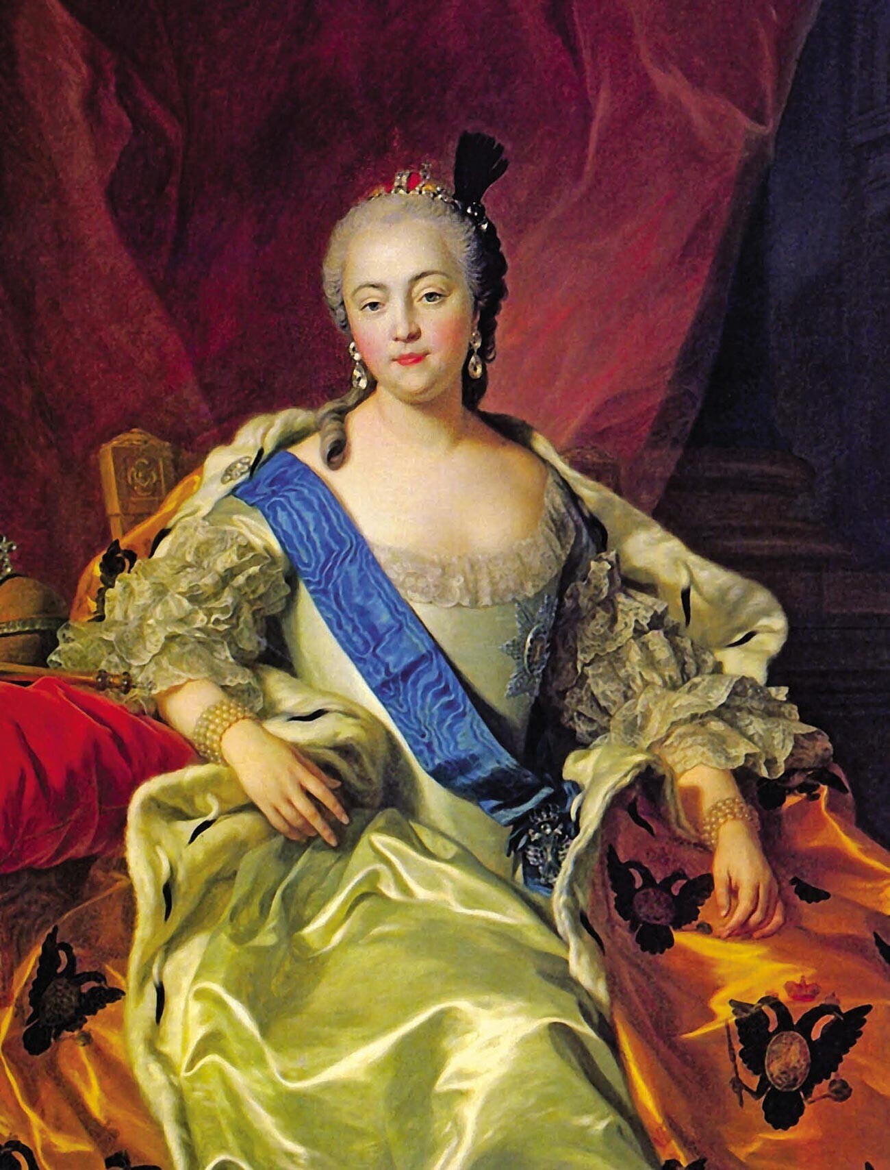 Permaisuri Elizaveta oleh Charles-André van Loo, potret parade.