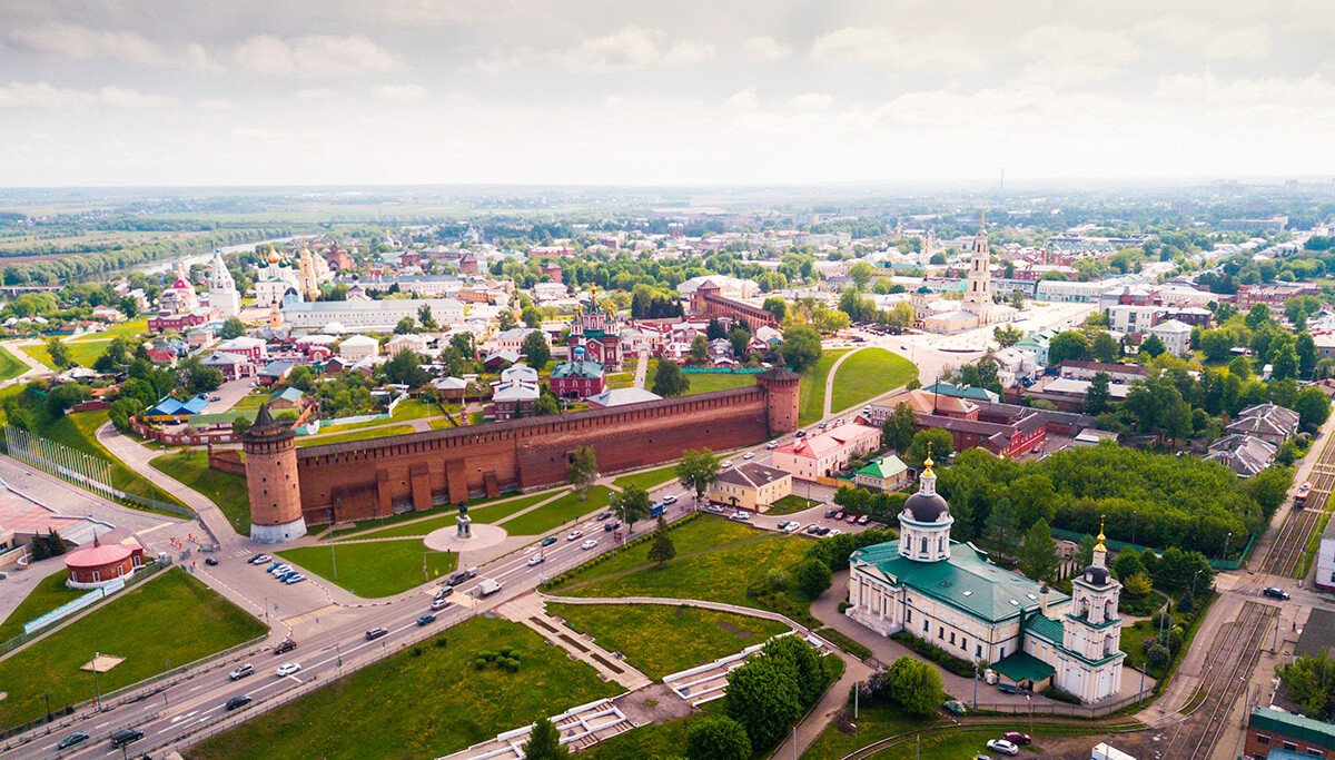 Kolomna kremlin aerial view
