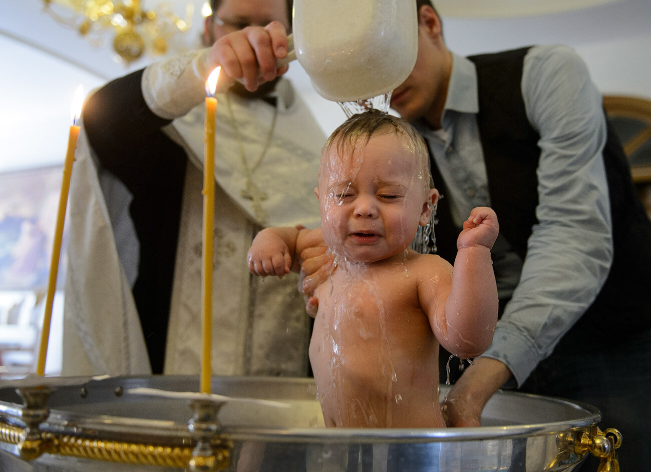 Baptism of a child in the Russian Orthodox Church