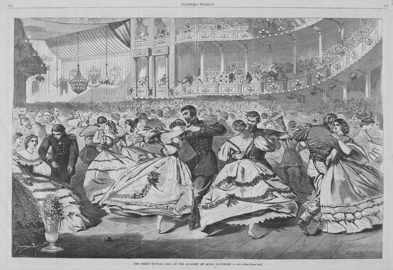 Der russische Ball in New York am 5. November 1863.