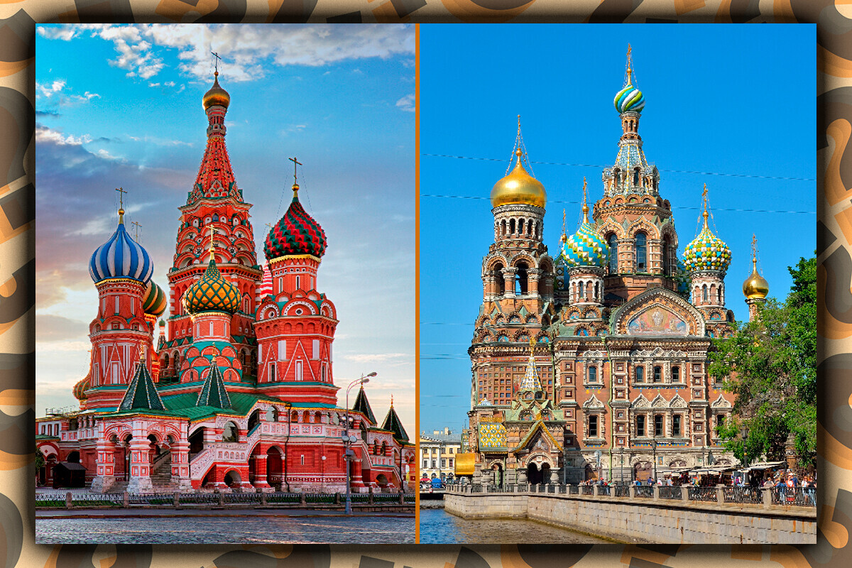 Hram Vasilija Blaženog u Moskvi i hram Spasa na krvi u Sankt-Peterburgu
