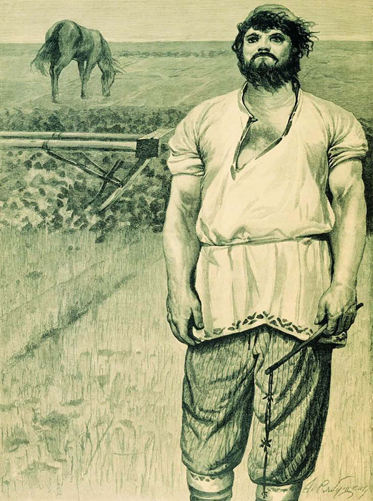 Mikula Seljaninovič. 1895. Ilustracija za knjigo 