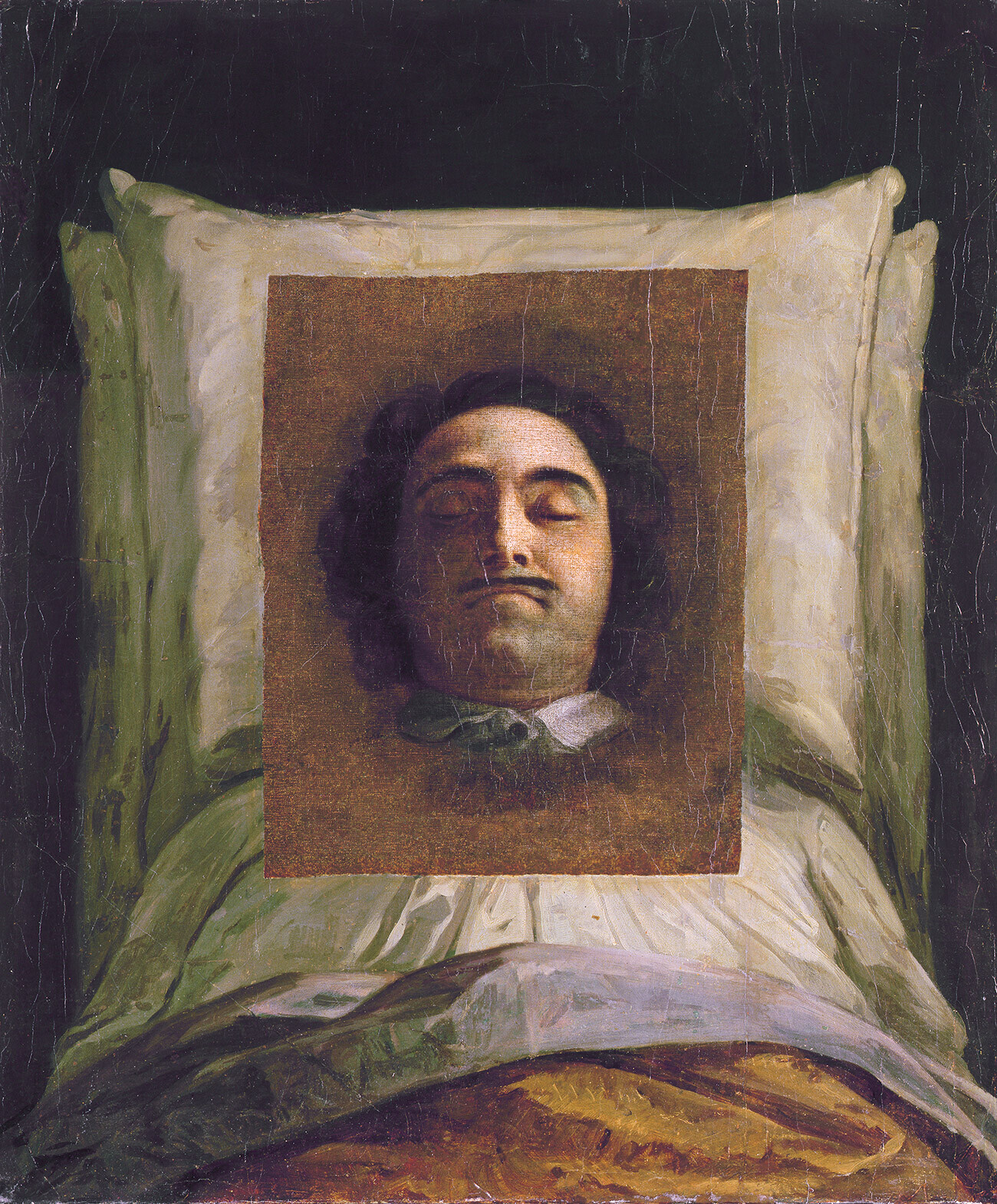 Портретот на Петар Велики на посмртата одра.
