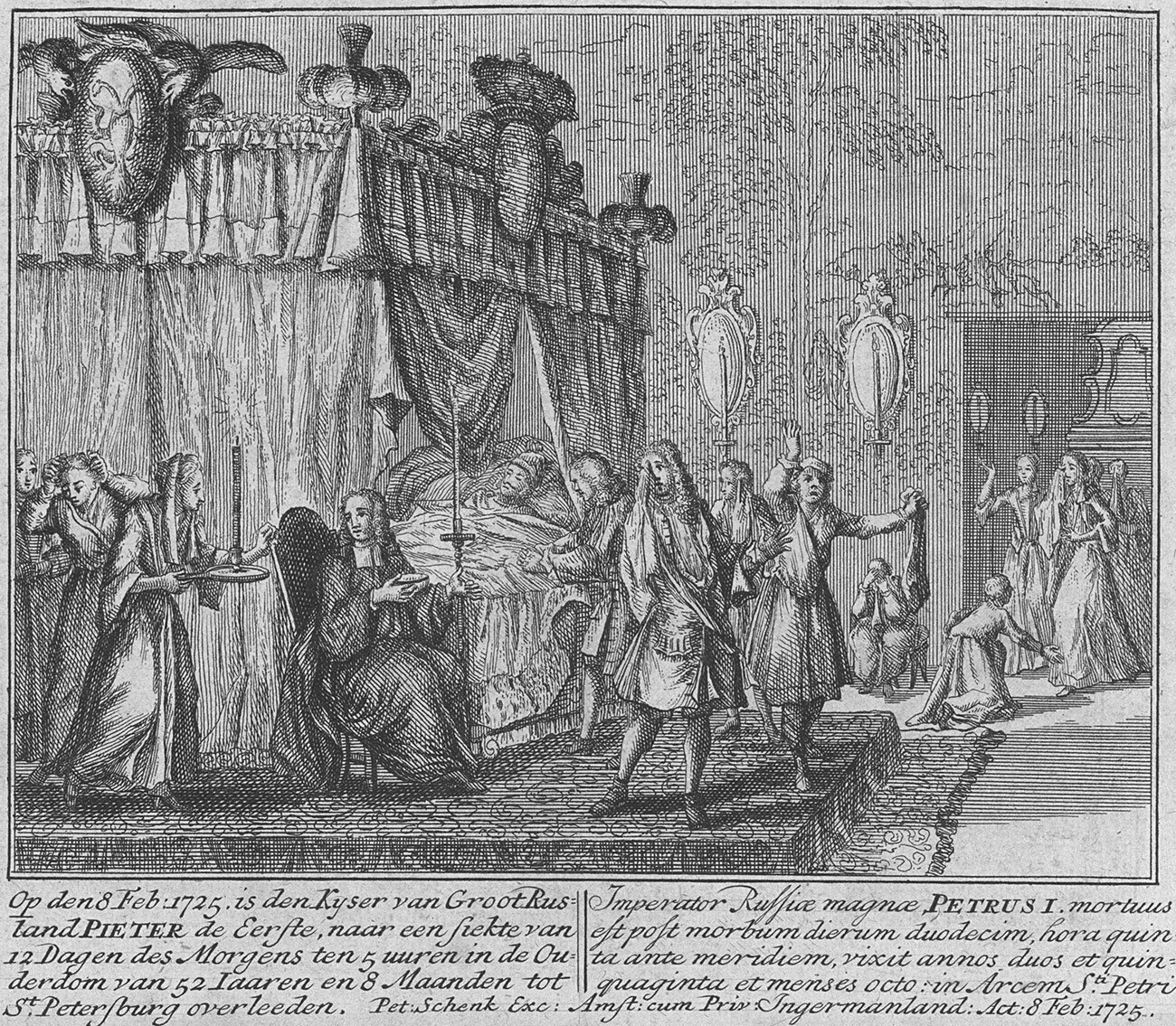 Смртта на царот Петар Велики, 8. февруари 1725 година.
