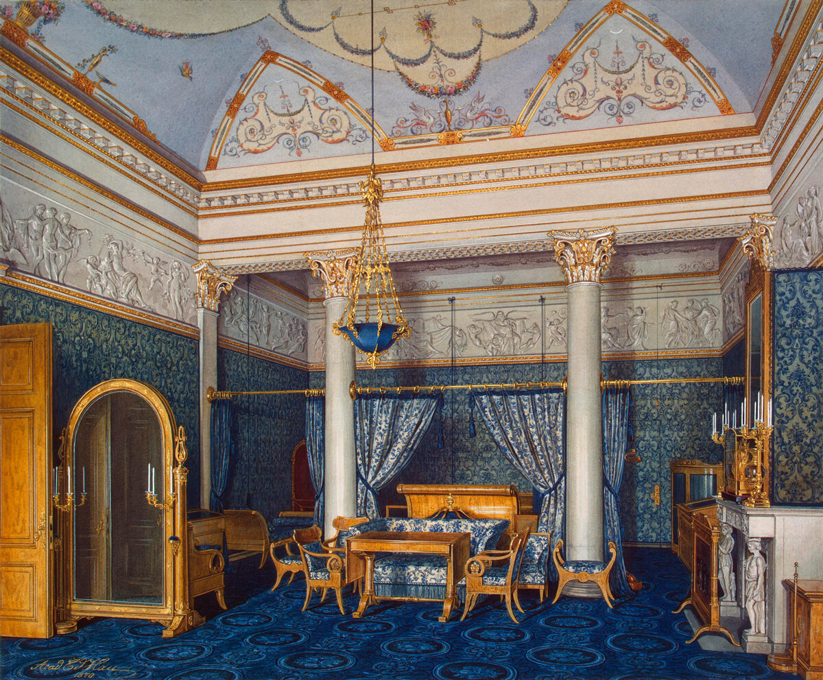 La camera da letto dell'imperatrice Aleksandra Fjodorovna, 1870
